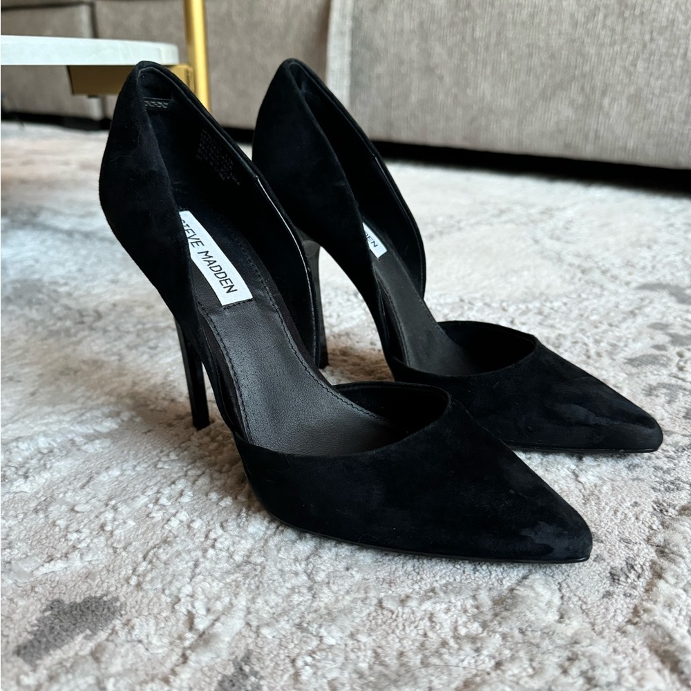 Steve Madden Black Suede Women's Heels